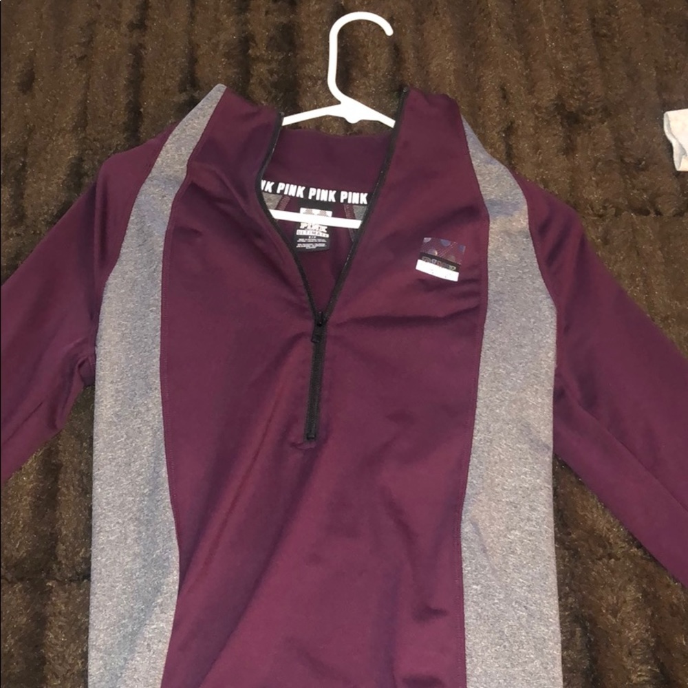 VS PINK half zip jacket burgundy/wine color